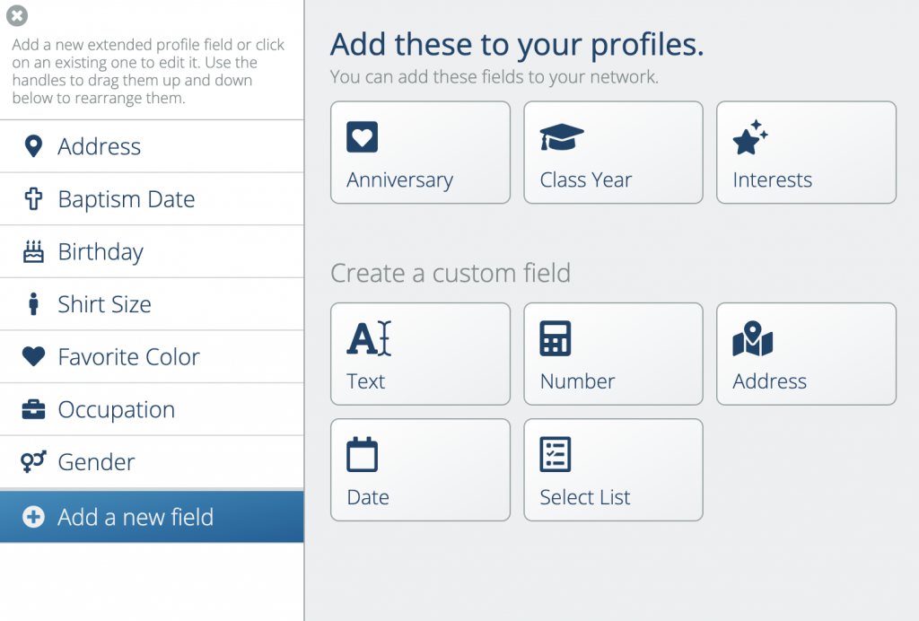 Custom profile fields examples