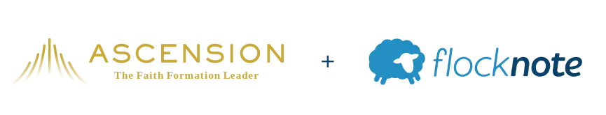 Ascension logo and Flocknote logo