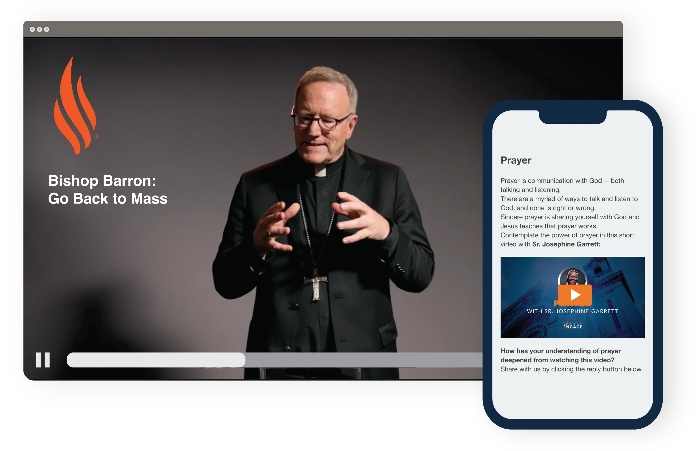 Bishop Barron and an Engage email template example